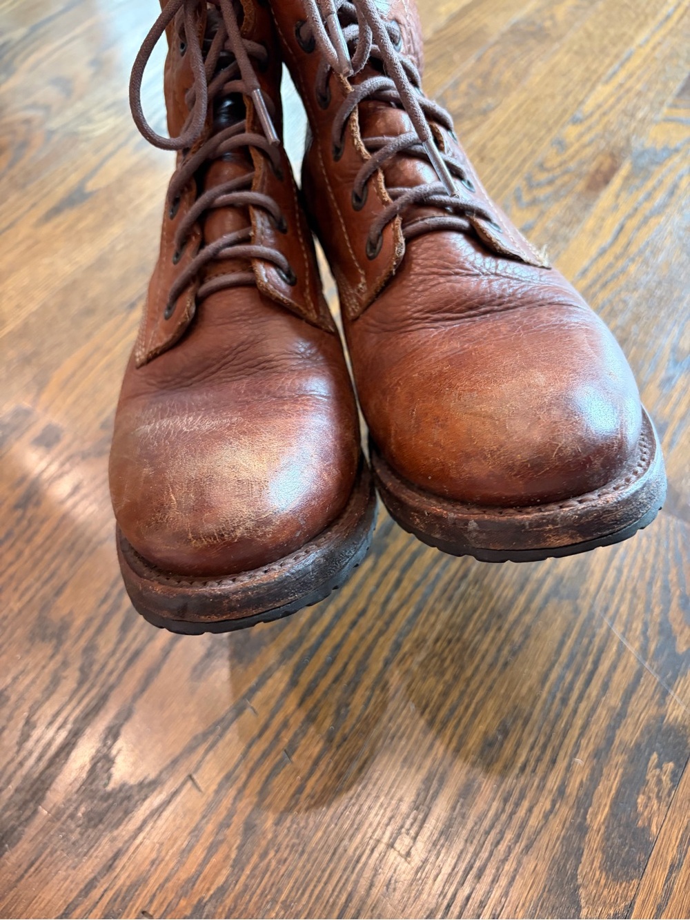FREEBIRD Cavalier Cognac Boho Tan Leather Lace Up Heeled Ankle Boots - Picture 7 of 11